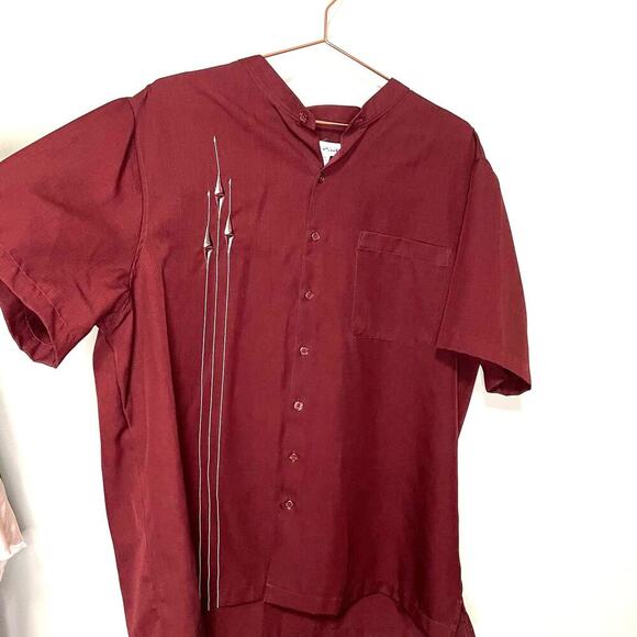Irvine Park Bowling Maroon Button Up Mens Shirt Rockabilly Red size Extra Large - Picture 2 of 7